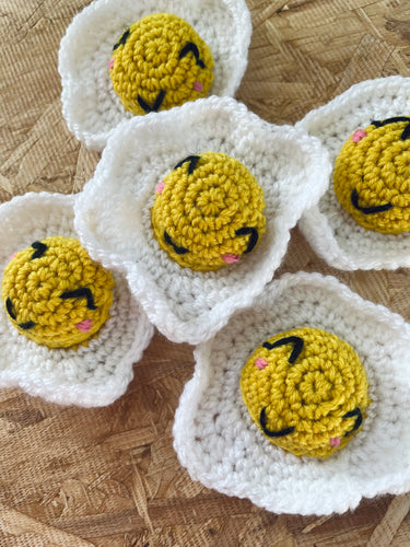 Crochet egg pin cushion decoration by The Crafting Farmer